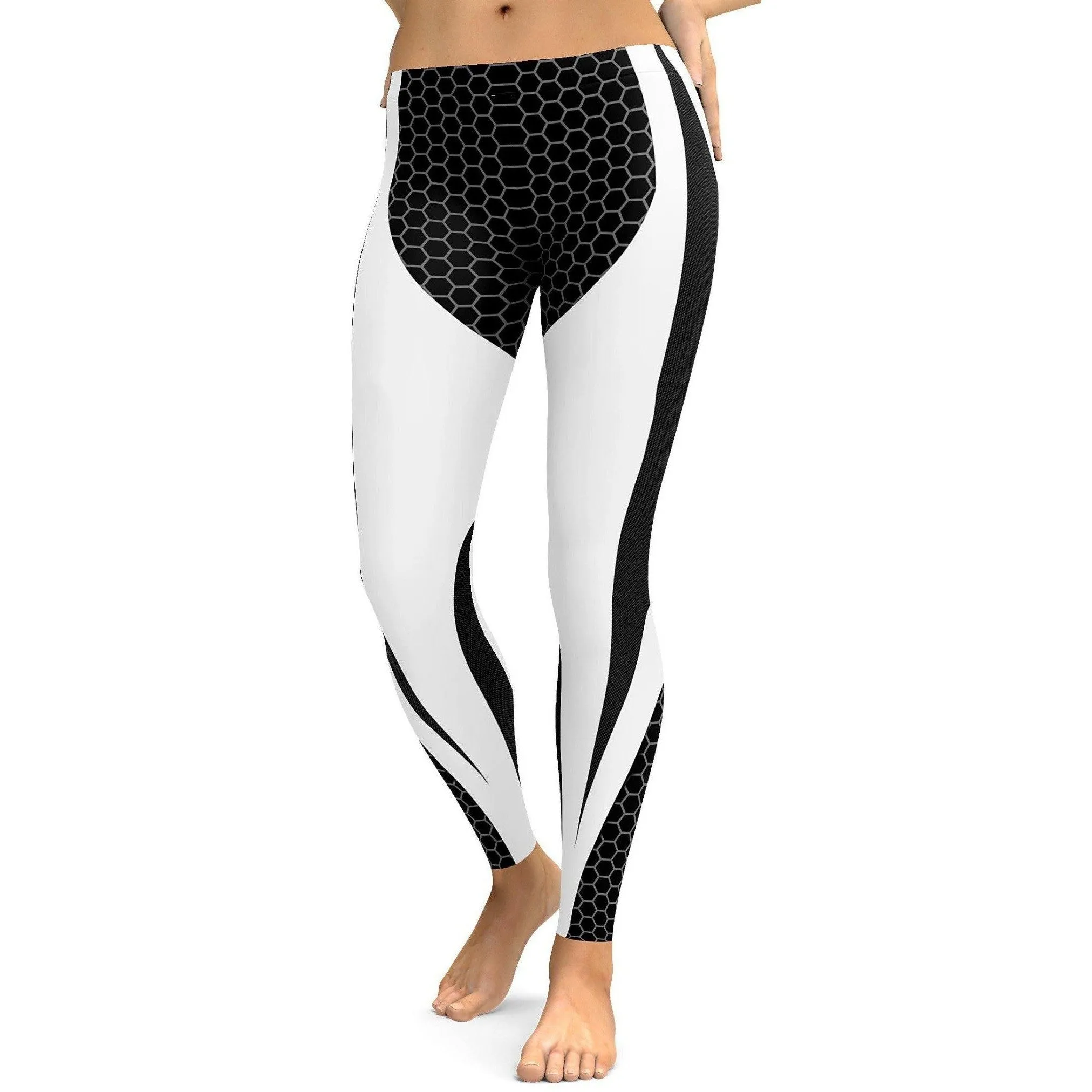 Black & White Honeycomb Carbon Legging