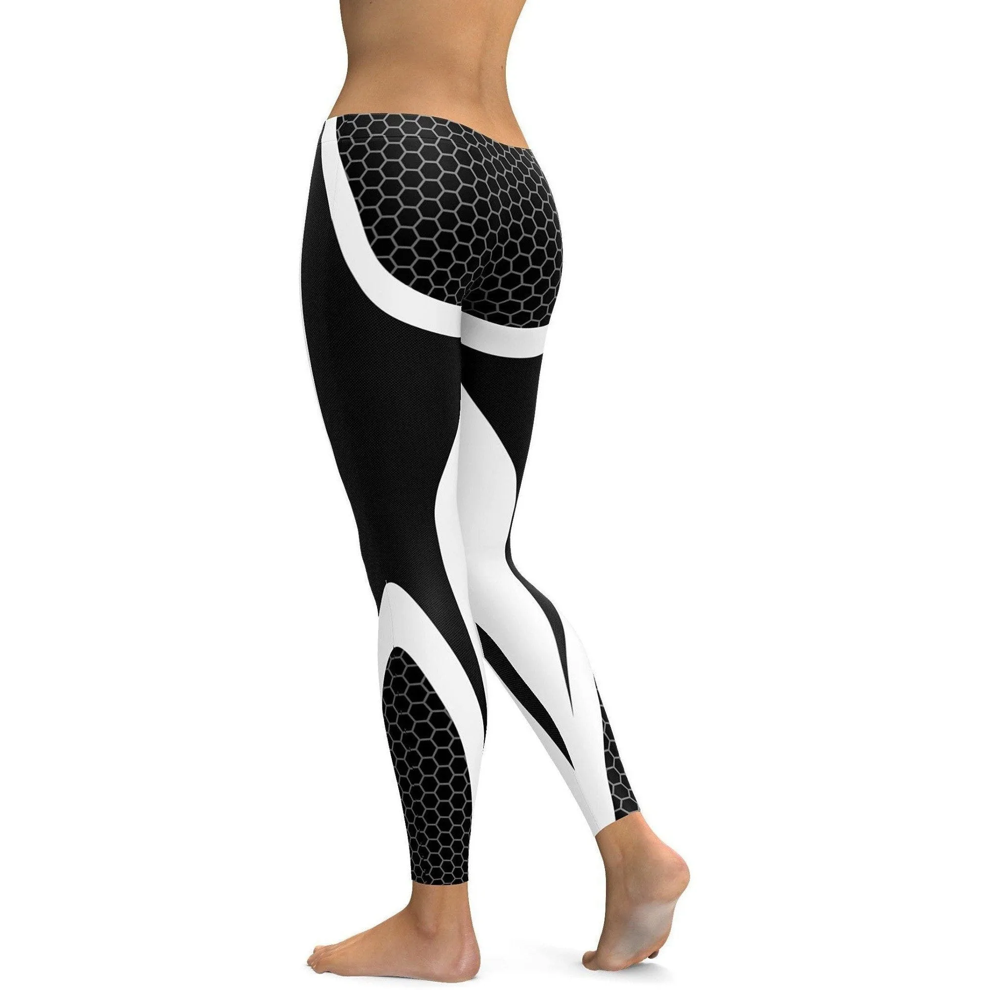 Black & White Honeycomb Carbon Legging