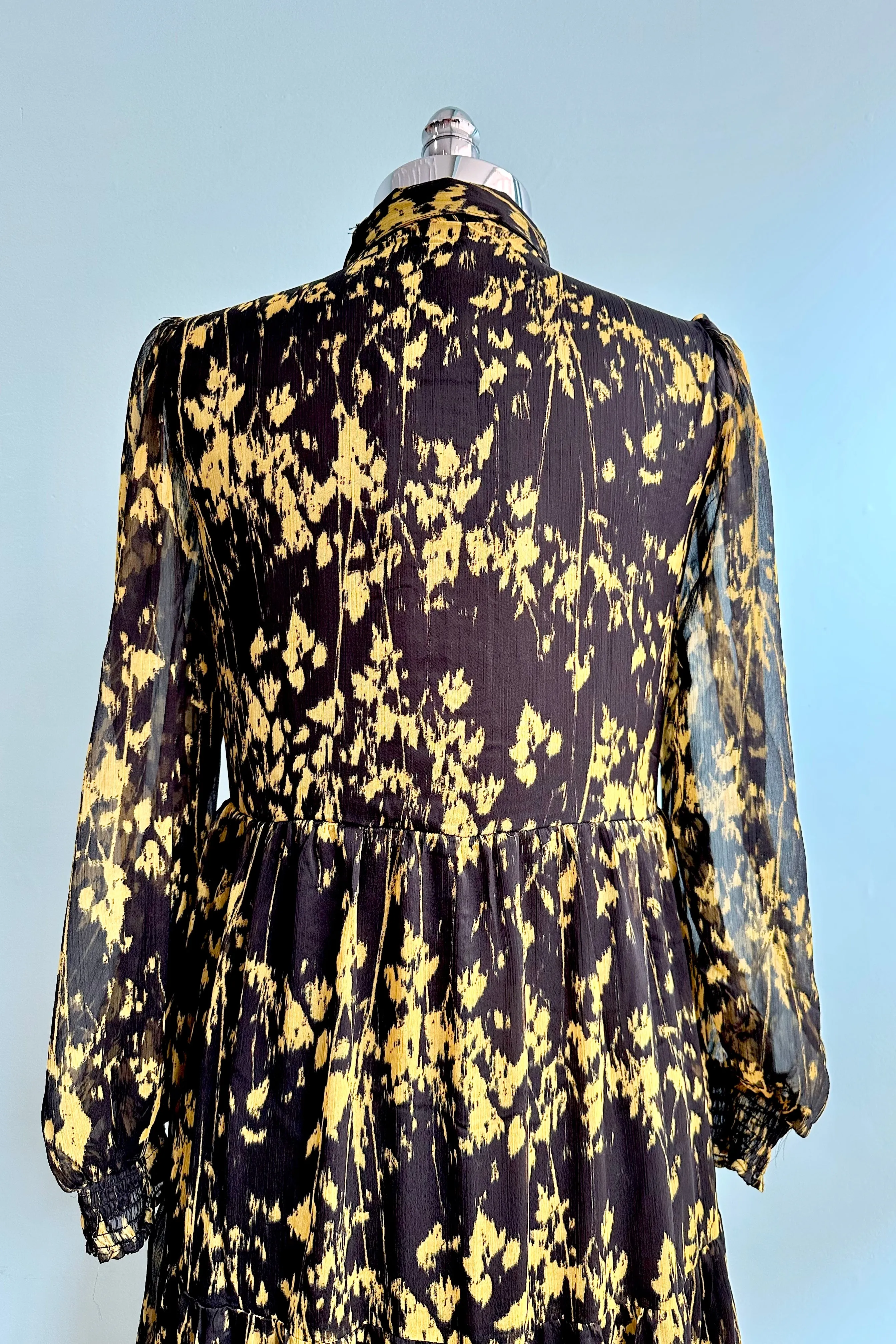 Black and Gold Midi Dress by Wild Pony