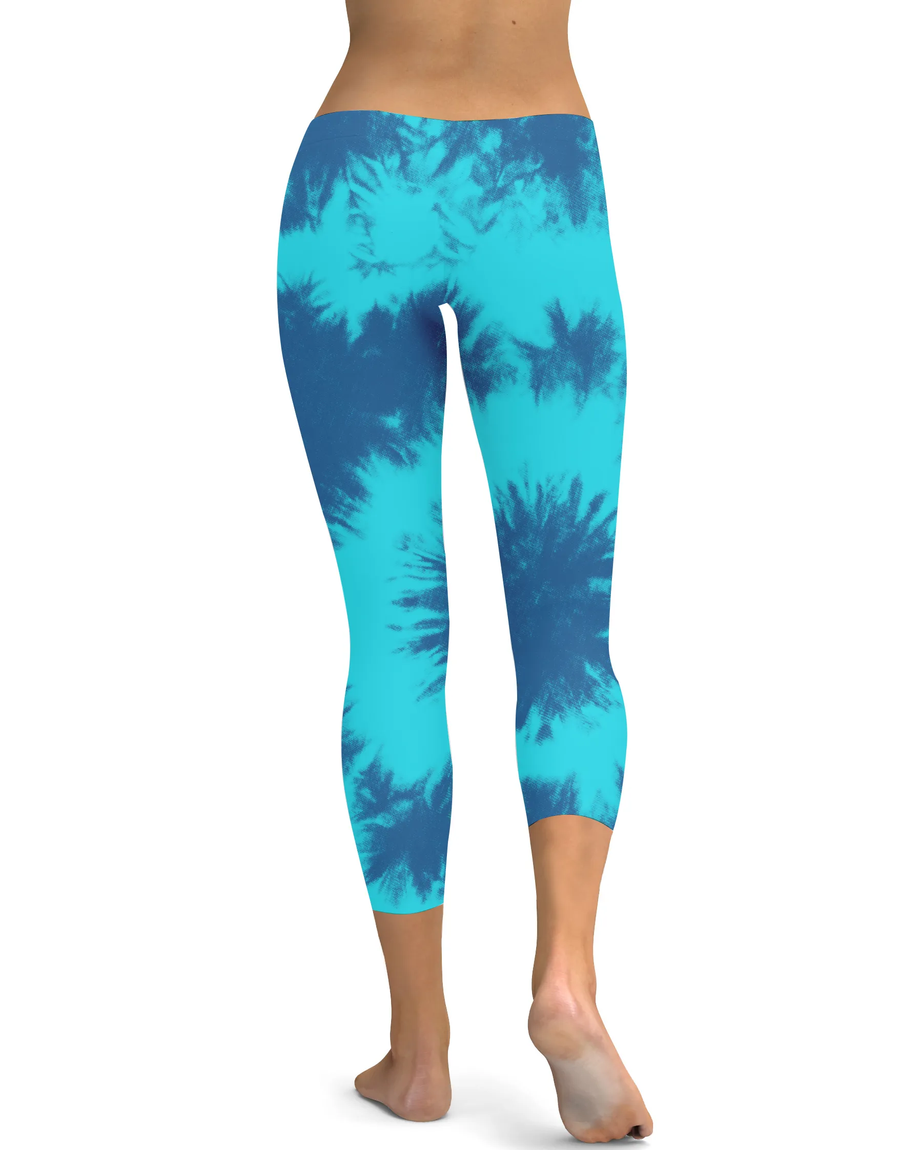 Blue & Aqua Tie Dye Capris