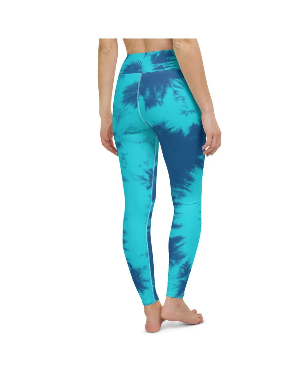 Blue & Aqua Tie Dye Yoga Pants