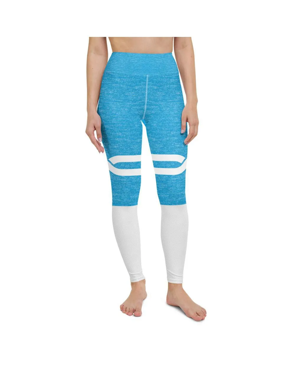 Blue and White Infinity Yoga Pants