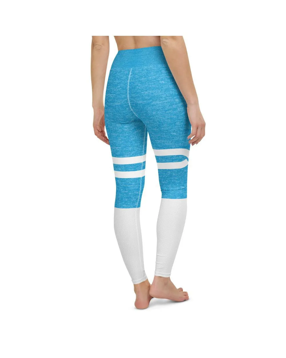 Blue and White Infinity Yoga Pants