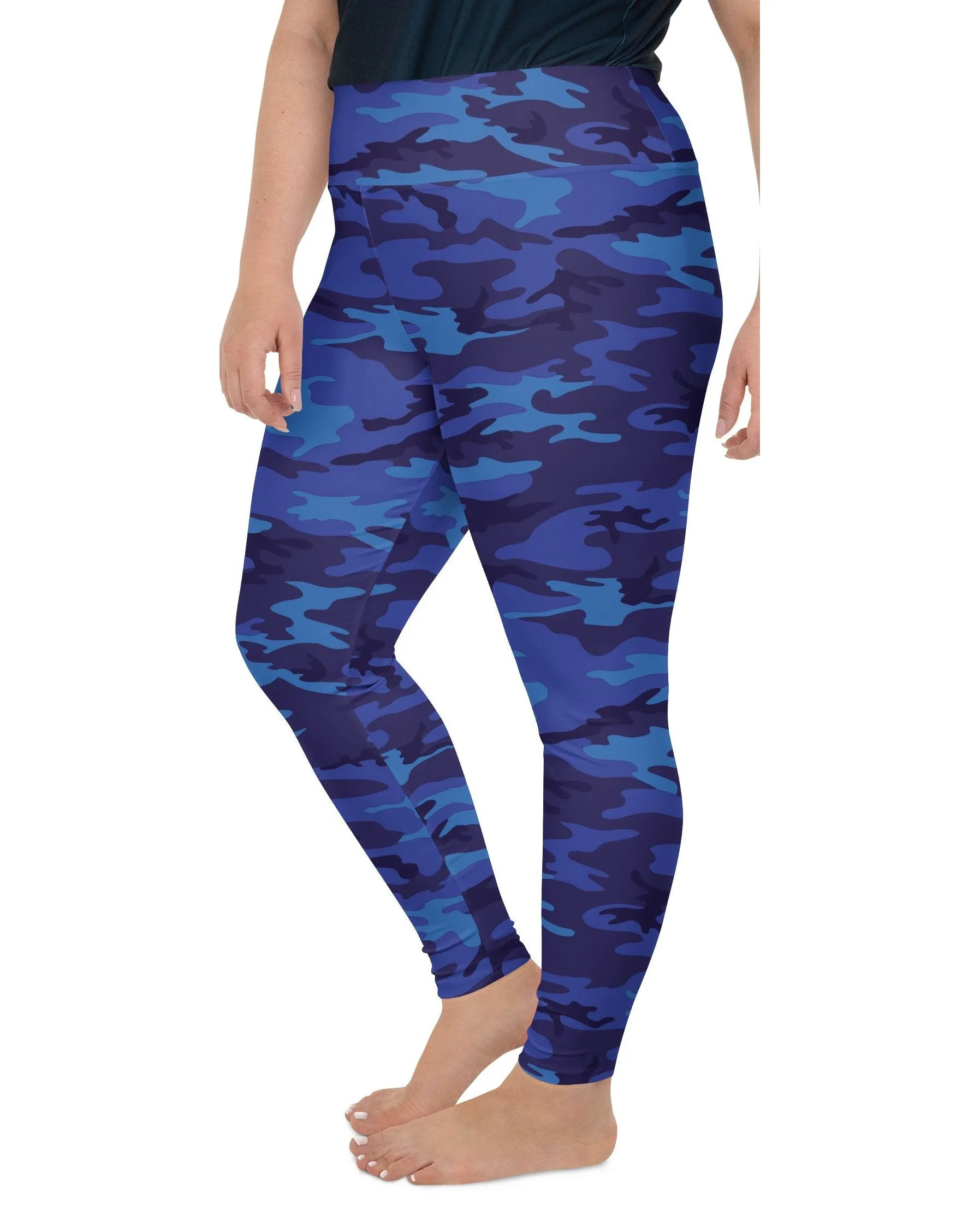 Blue Camo Plus Size Leggings