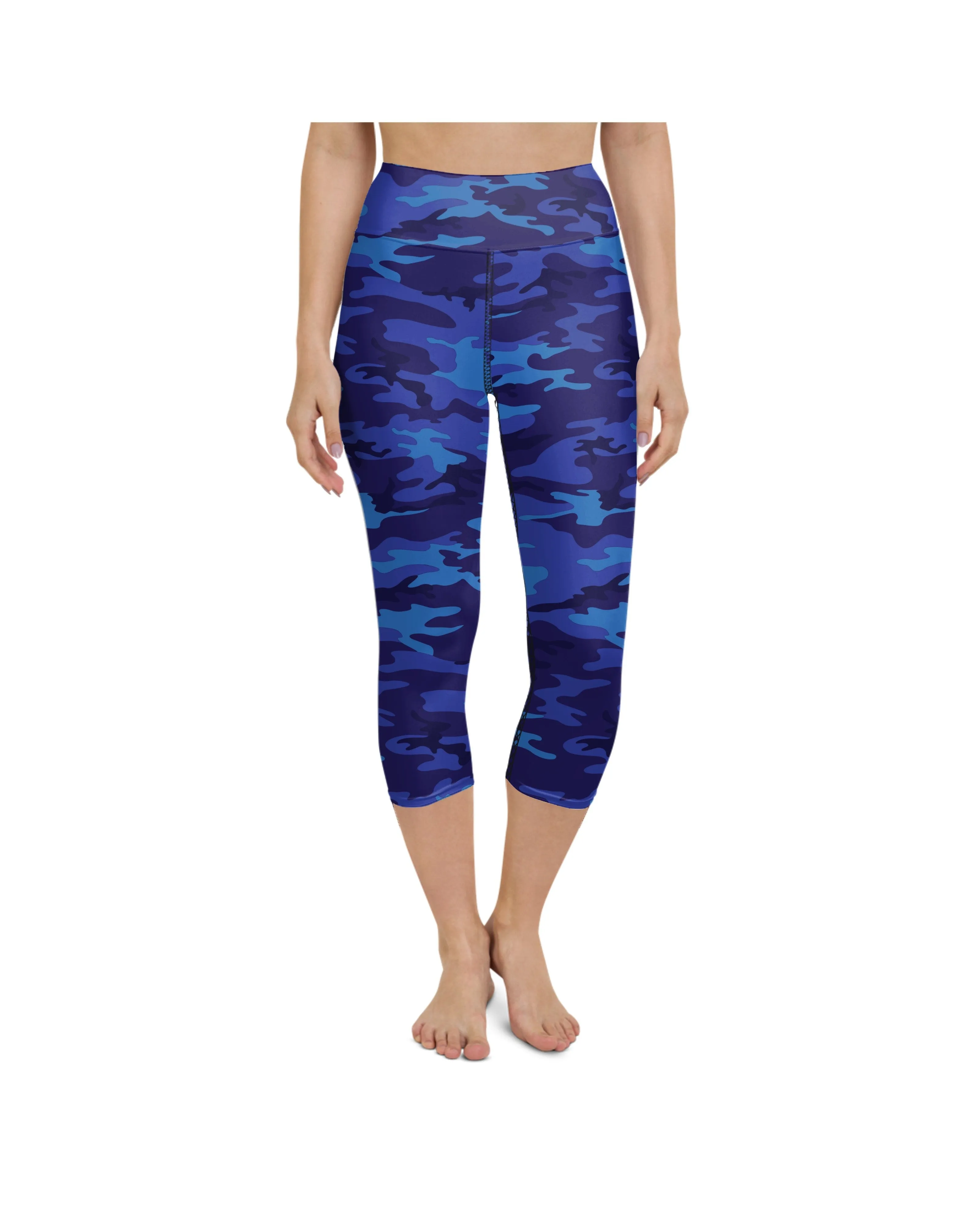 Blue Camo Yoga Capris