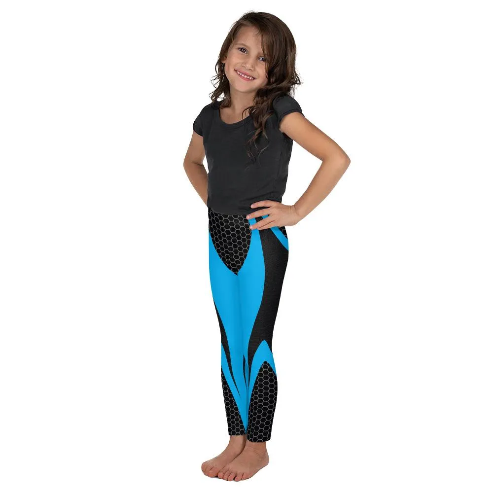 Blue Honeycomb Carbon Kid's Leggings