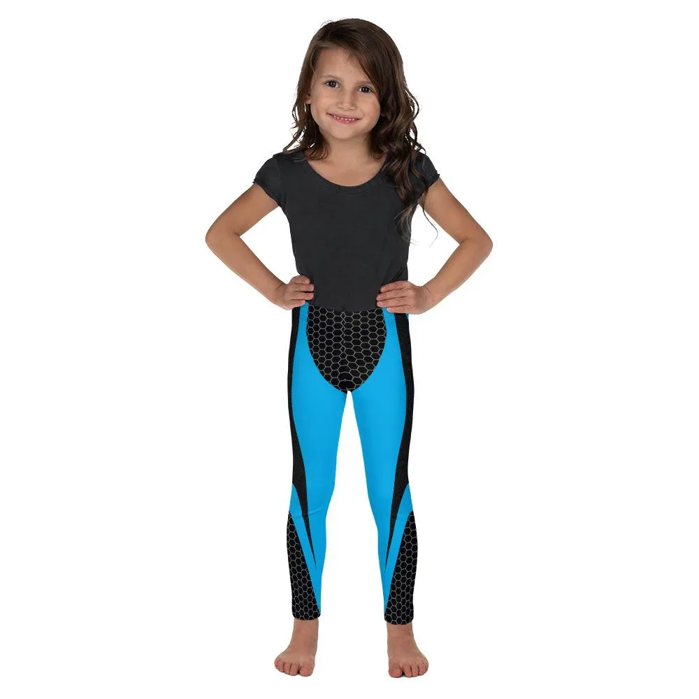 Blue Honeycomb Carbon Kid's Leggings