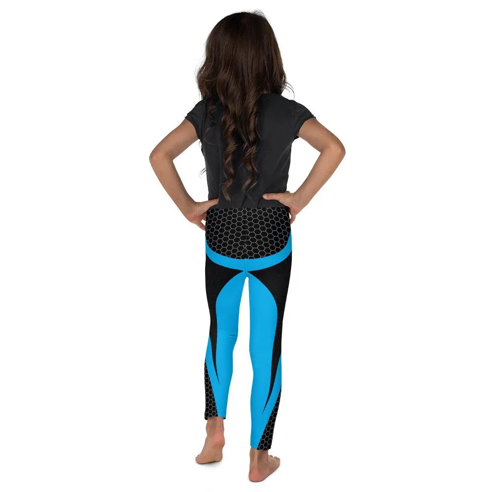 Blue Honeycomb Carbon Kid's Leggings