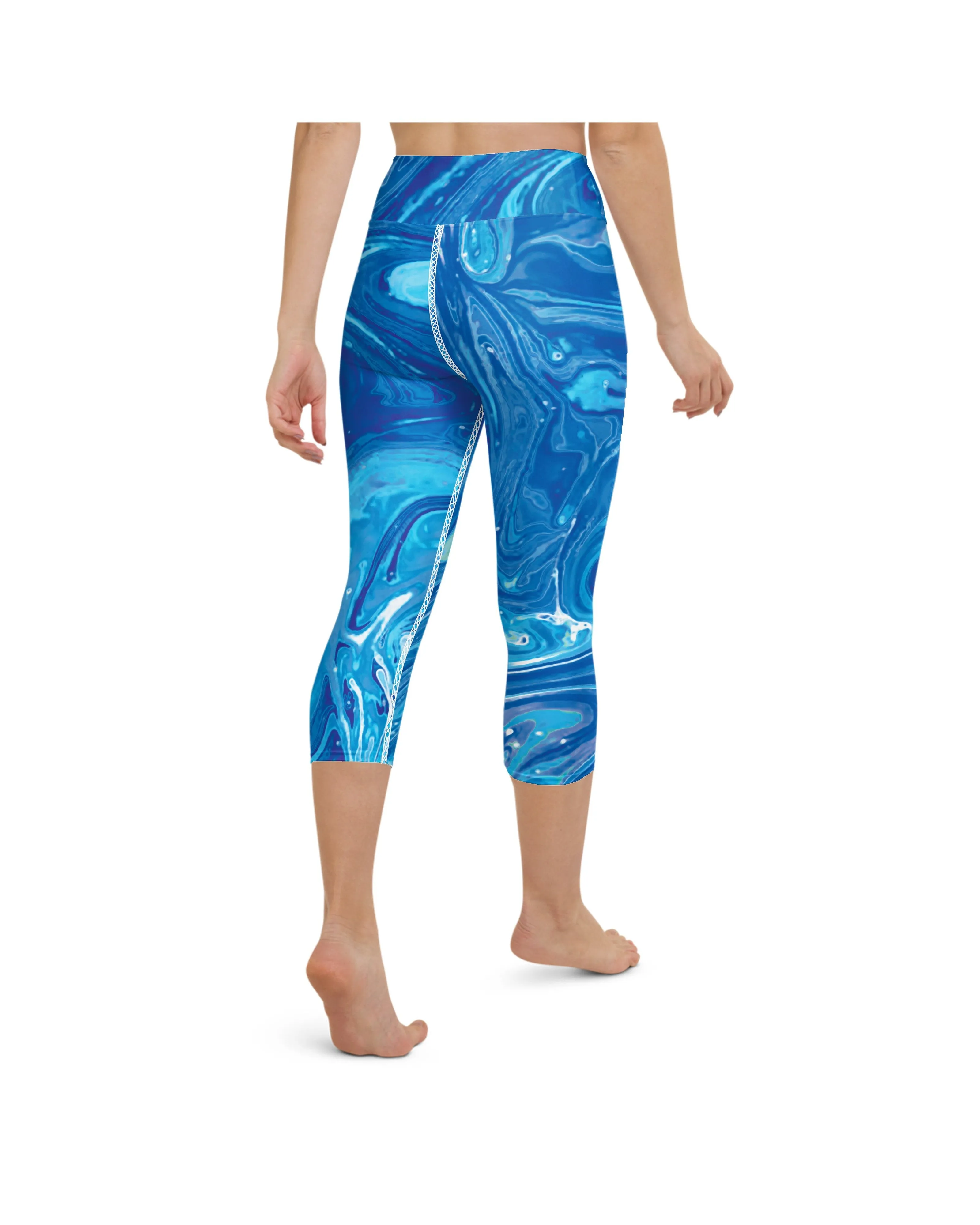 Blue Swirl Yoga Capris