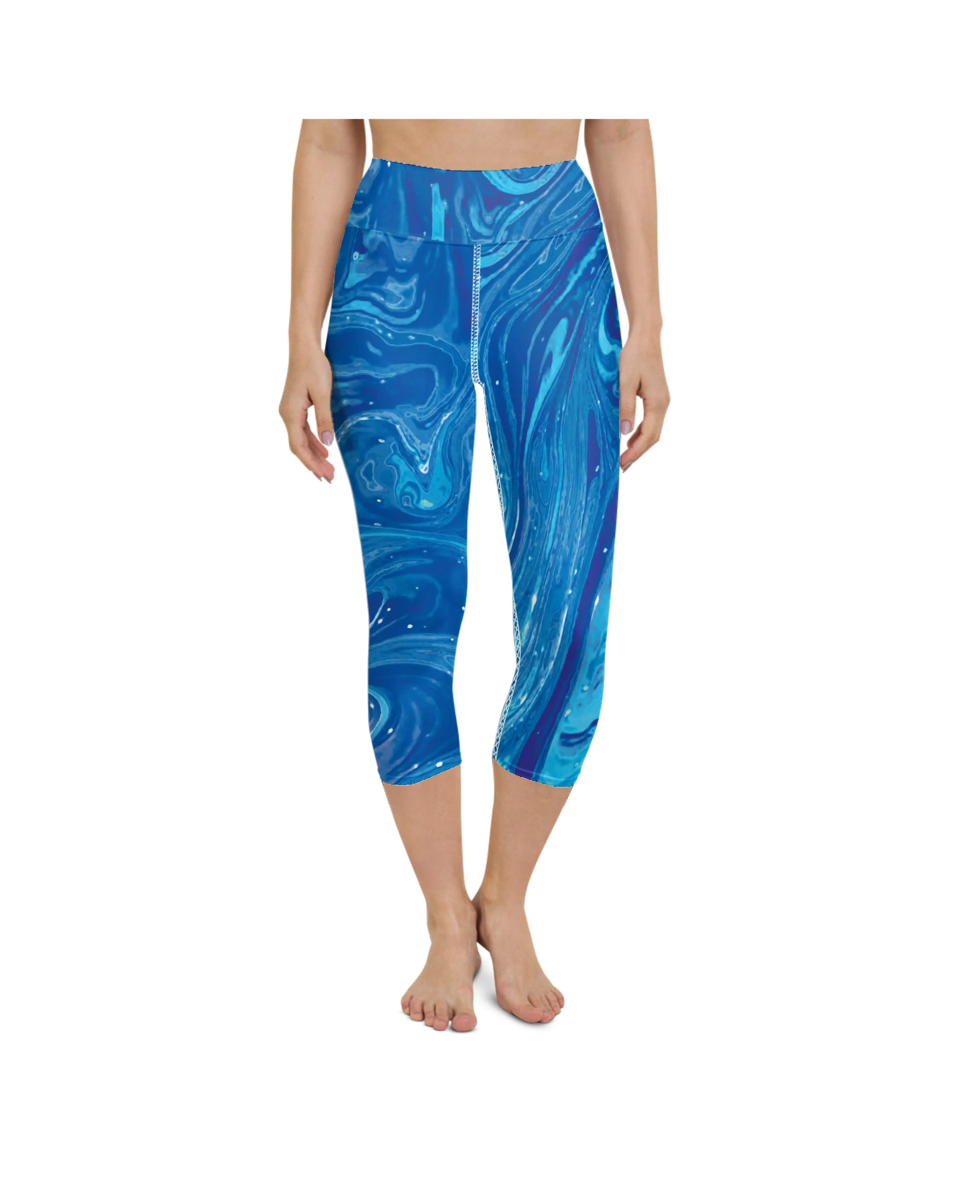 Blue Swirl Yoga Capris