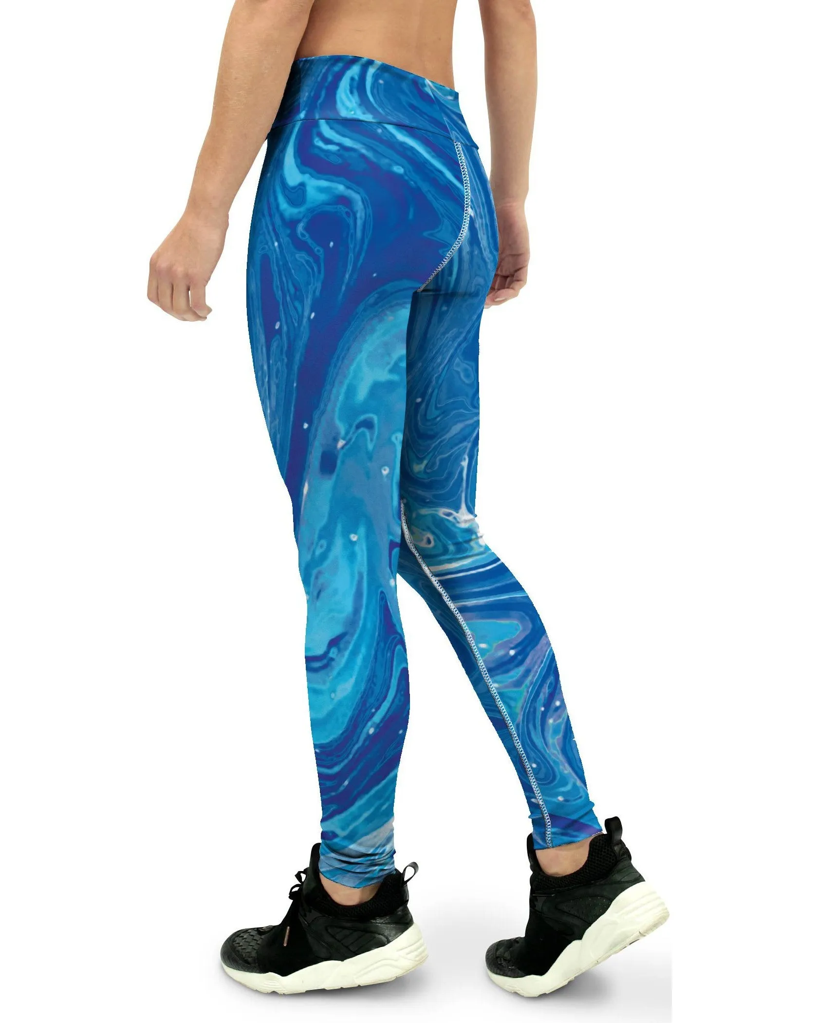 Blue Swirl Yoga Pants