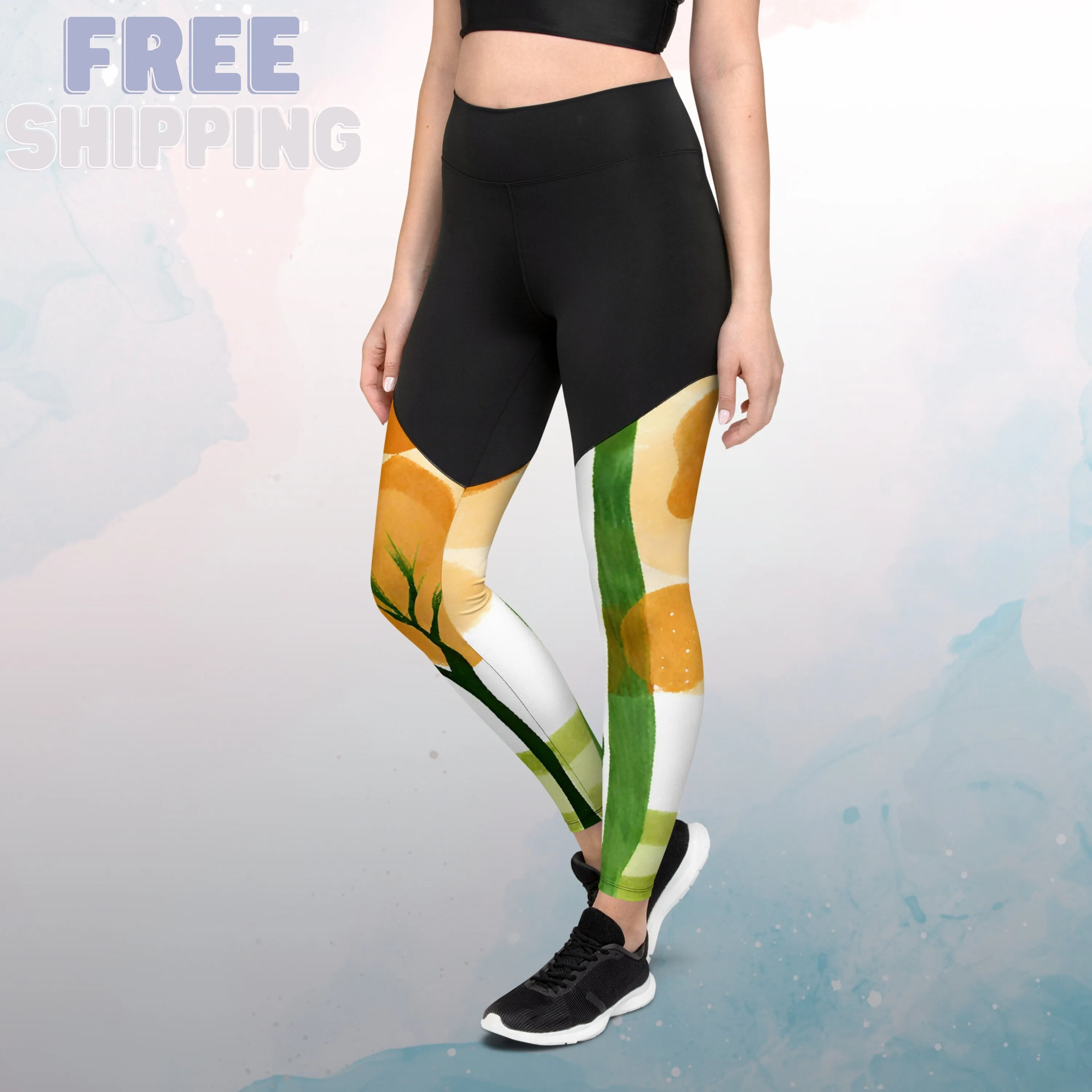 Bold Fall Forest Print Womens Sports Leggings for the Lifting or Running Fanatic