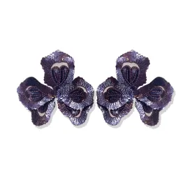 Bordeaux Oversized Petal Earrings