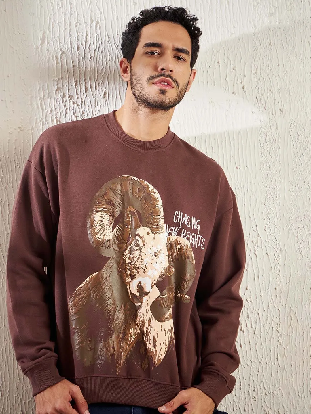 Brown Summit Seeker Oversized Sweatshirt