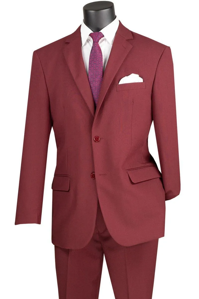 Burgundy Regular Fit 2 Piece Suit