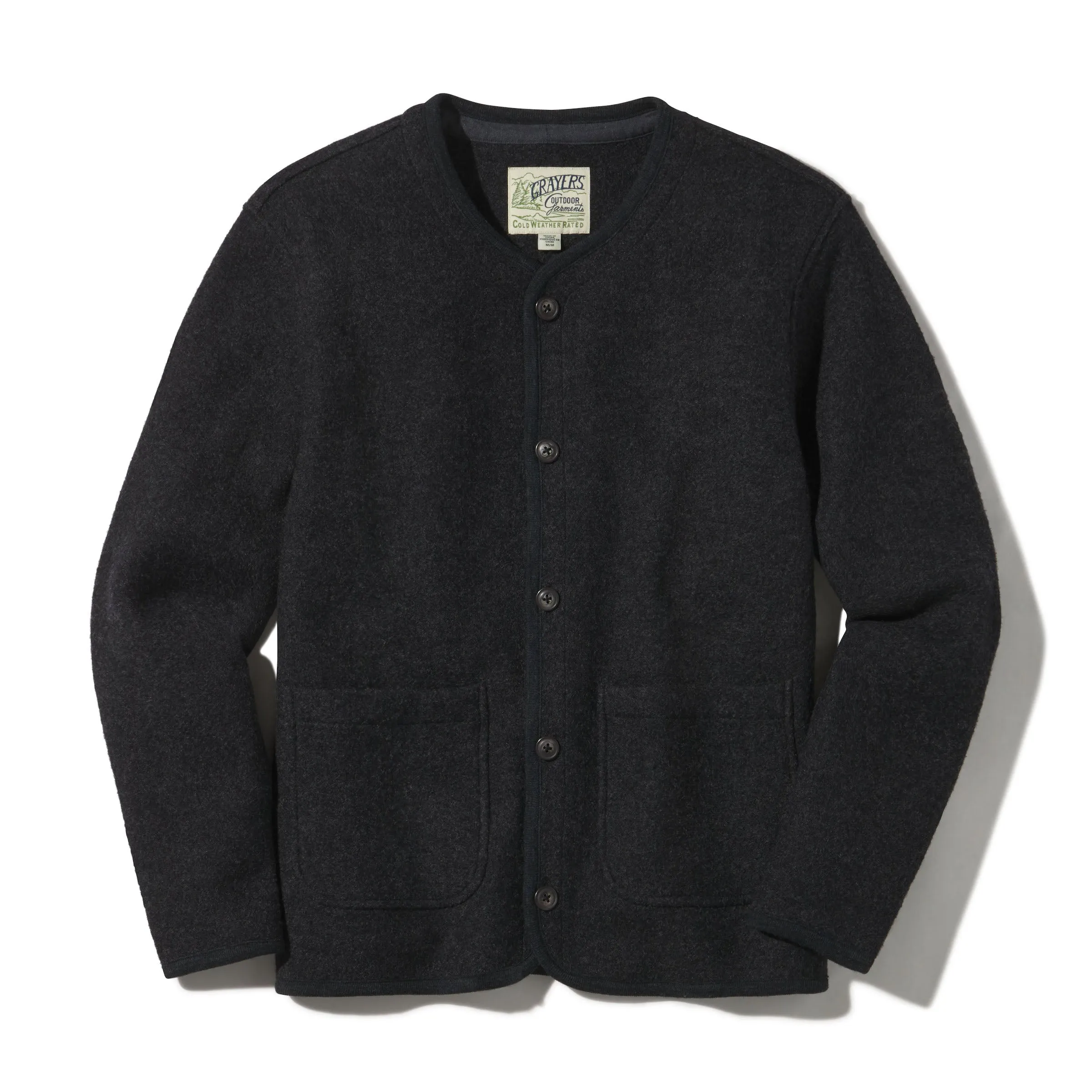 Burnham Knitted Boiled Wool Liner Jacket - Charcoal