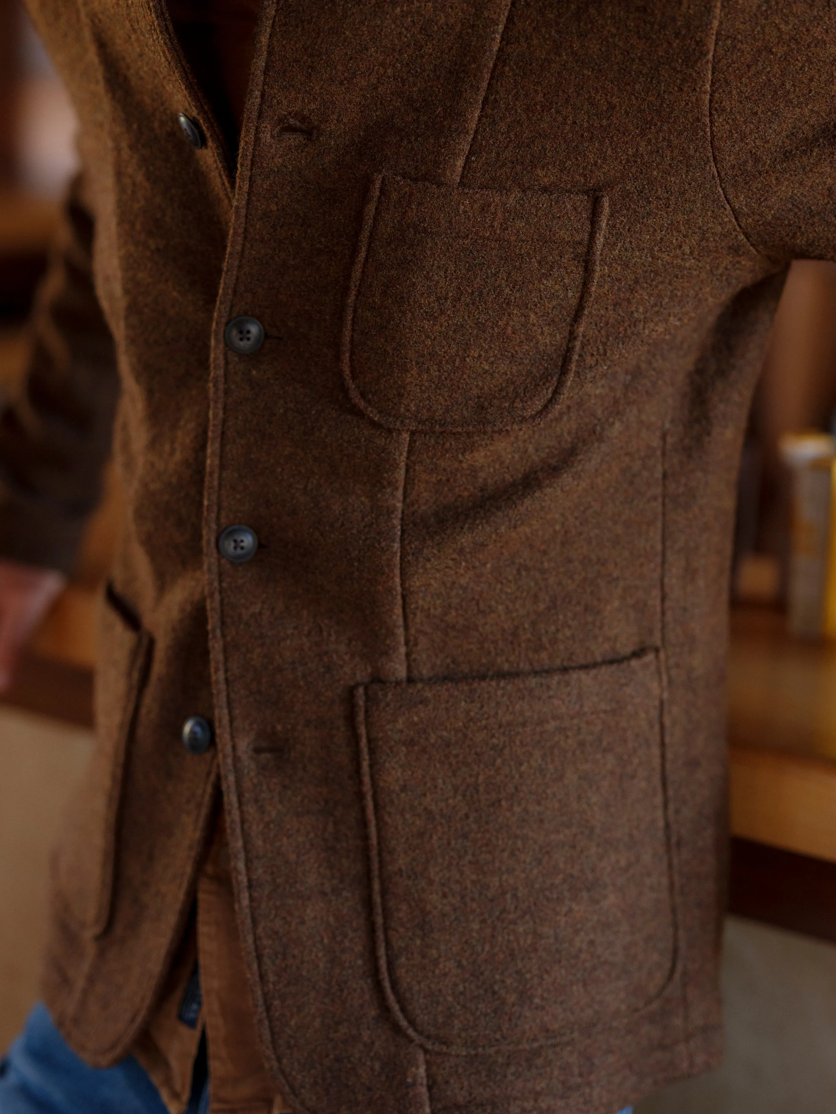 Burnham Knitted Wool Blazer - Tweedy Brown