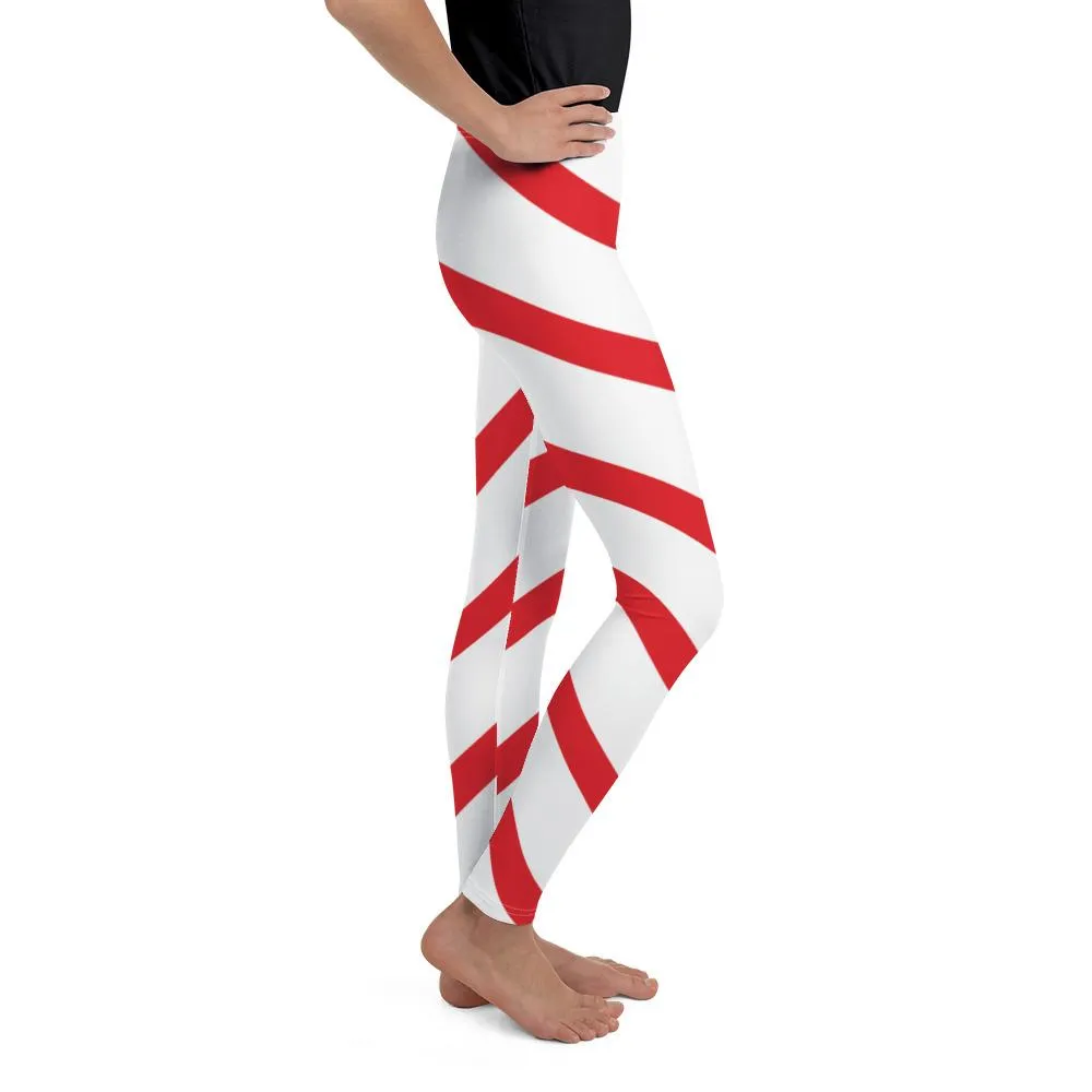 Candy Cane Youth Leggings