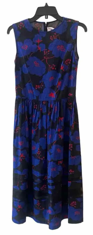 Carolina Herrera Blue and Red Size 6 Dress