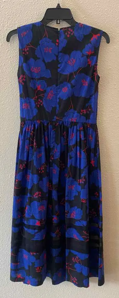 Carolina Herrera Blue and Red Size 6 Dress