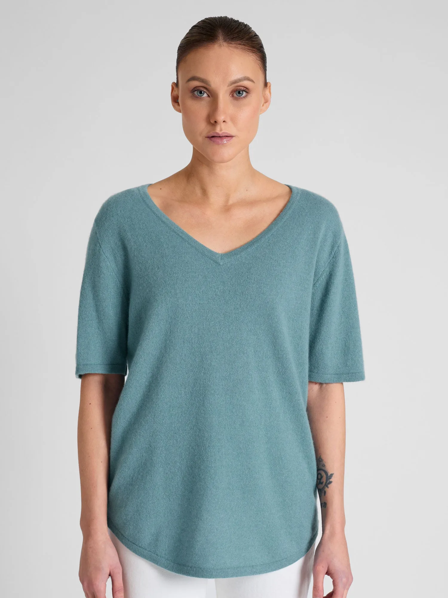 Cashmere T-shirt "Iben" - arctic