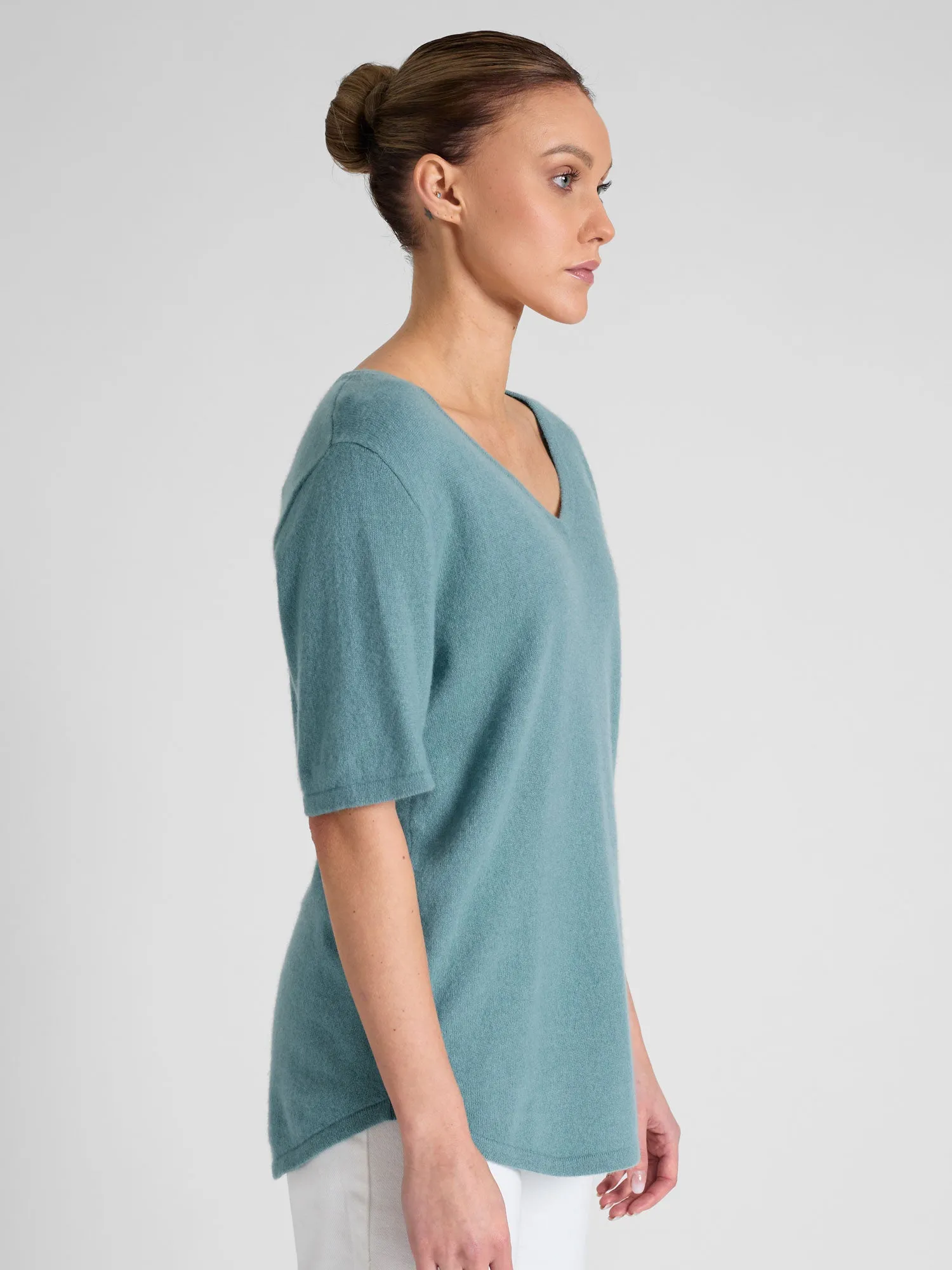 Cashmere T-shirt "Iben" - arctic