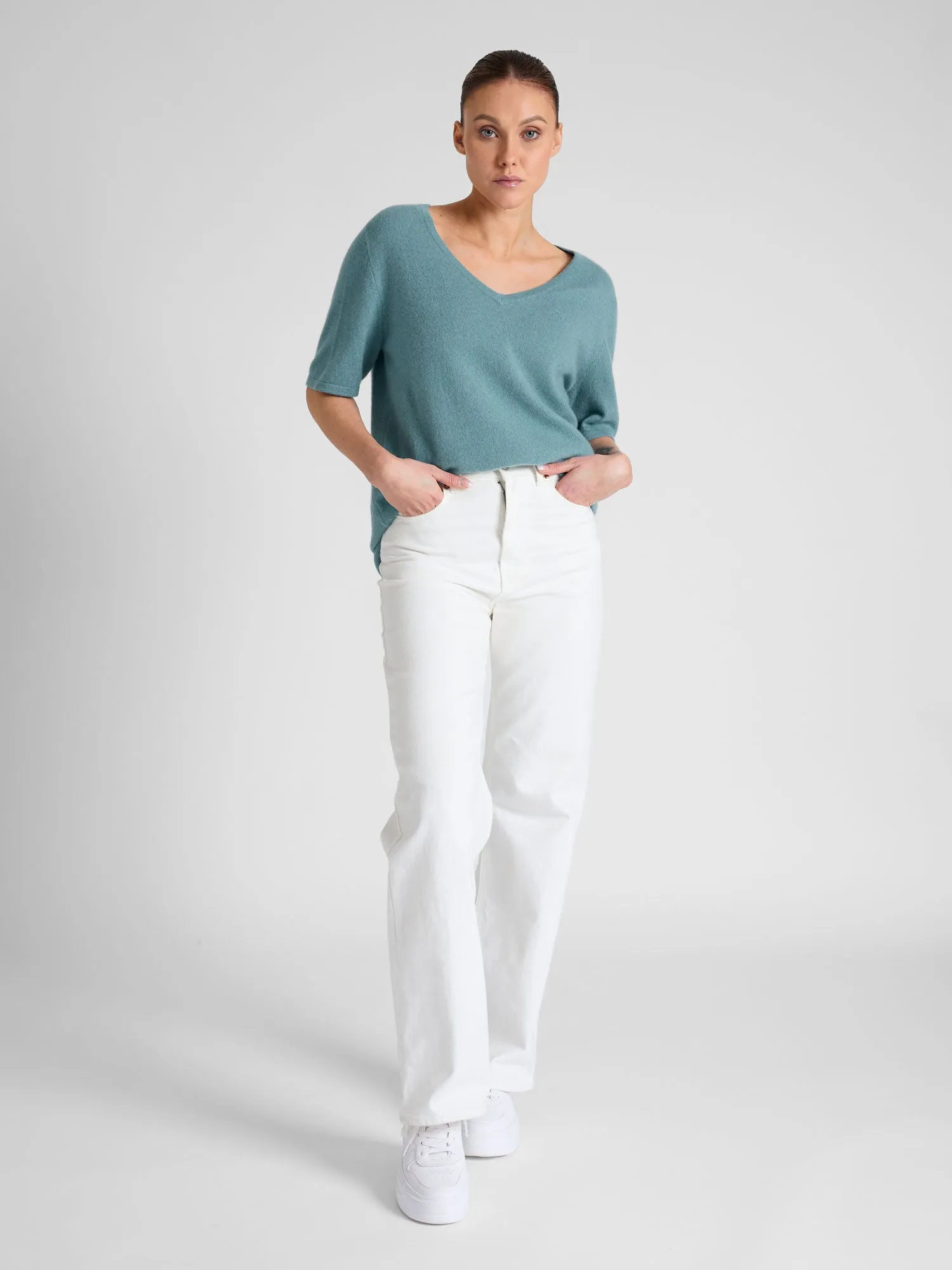 Cashmere T-shirt "Iben" - arctic