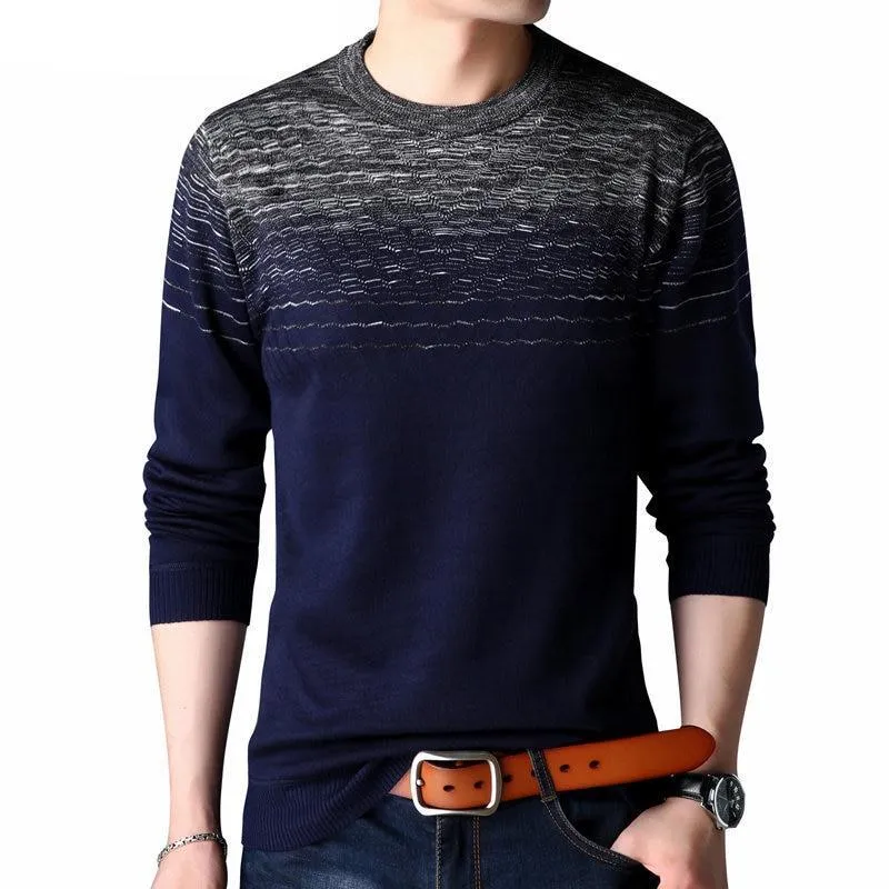 Casual O-Neck Men Long Sleeve Shirt