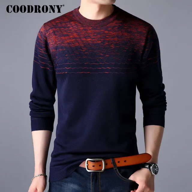 Casual O-Neck Men Long Sleeve Shirt