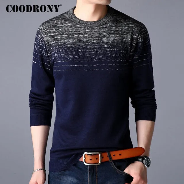 Casual O-Neck Men Long Sleeve Shirt