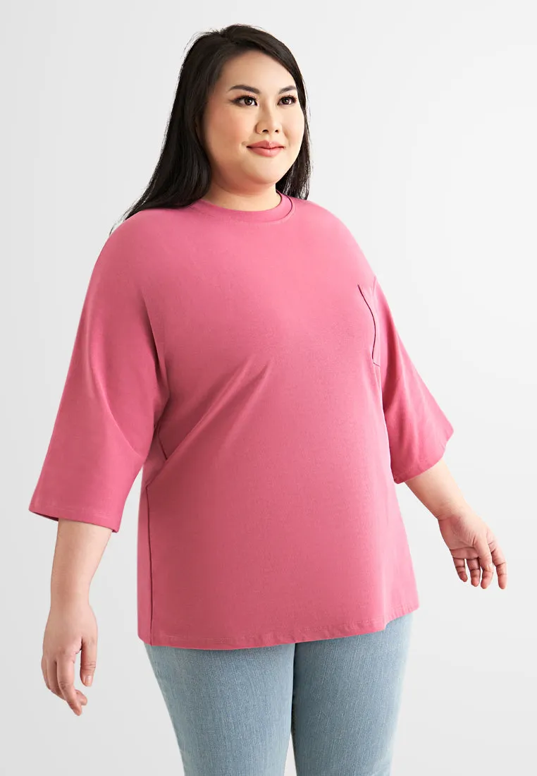 Cavina CLASSIC FINE 3/4 Sleeves Boxy Tee