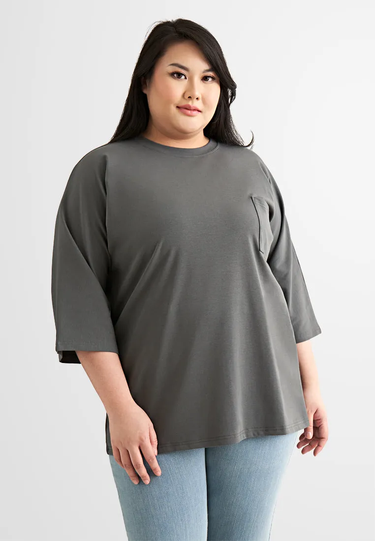 Cavina CLASSIC FINE 3/4 Sleeves Boxy Tee