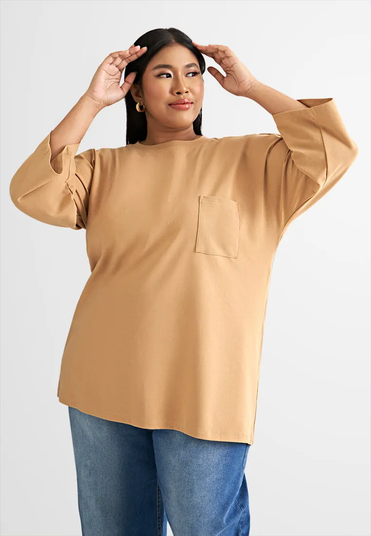 Cavina CLASSIC FINE 3/4 Sleeves Boxy Tee