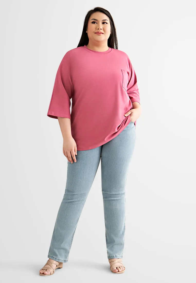 Cavina CLASSIC FINE 3/4 Sleeves Boxy Tee