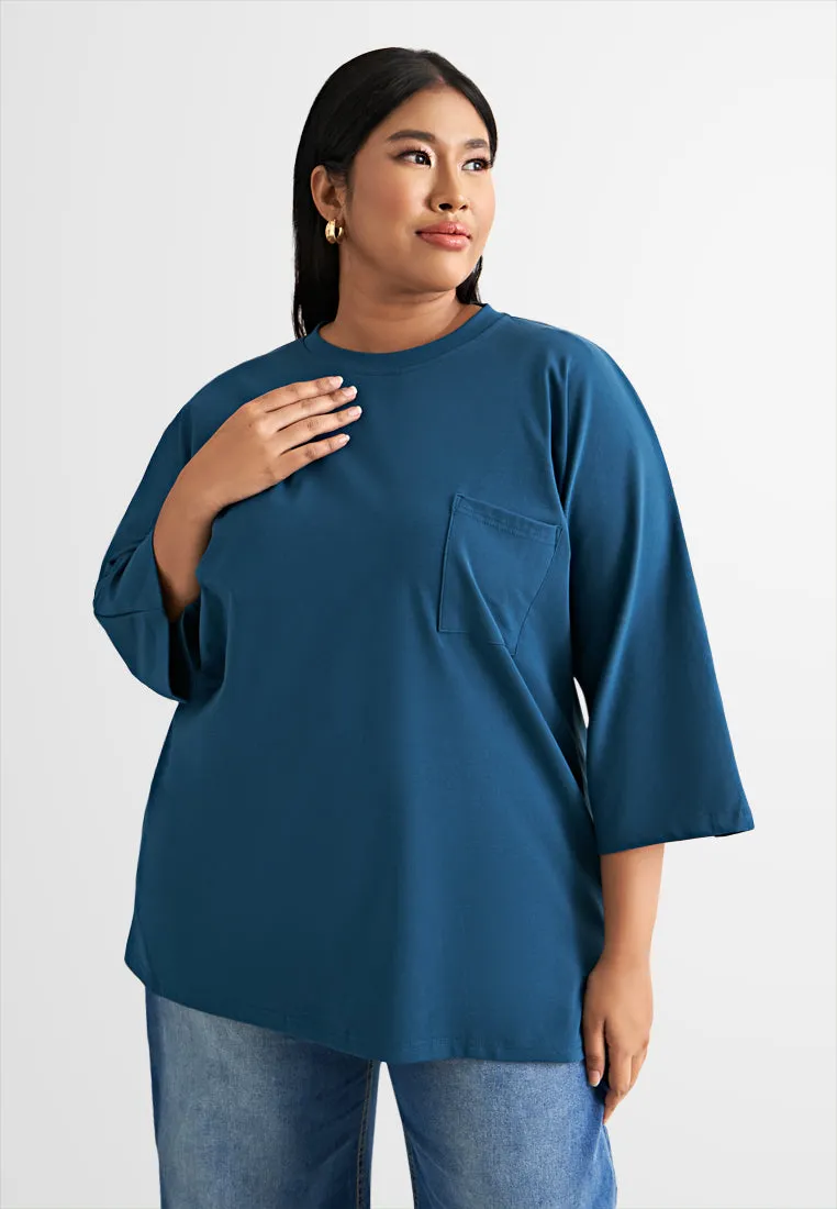 Cavina CLASSIC FINE 3/4 Sleeves Boxy Tee