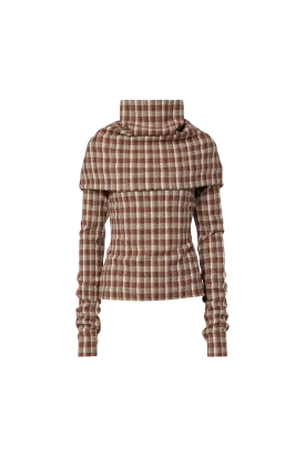 Checked Wool Top