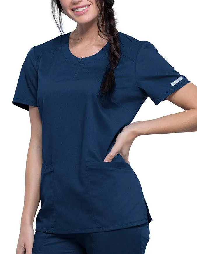 Cherokee Workwear Revolution Women's Round Neck Top