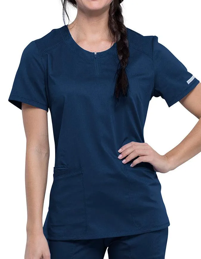 Cherokee Workwear Revolution Women's Round Neck Top