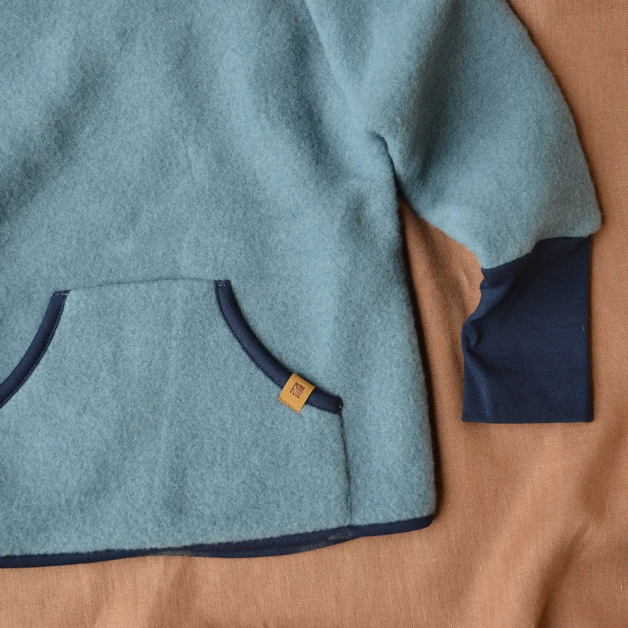 Child's Hoody - 100% Organic Wool Fleece - Storm Blue (2-8y)