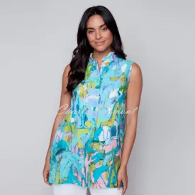 Claire Desjardins 'So Much Garden' Sleeveless Tunic Blouse - Style 91447