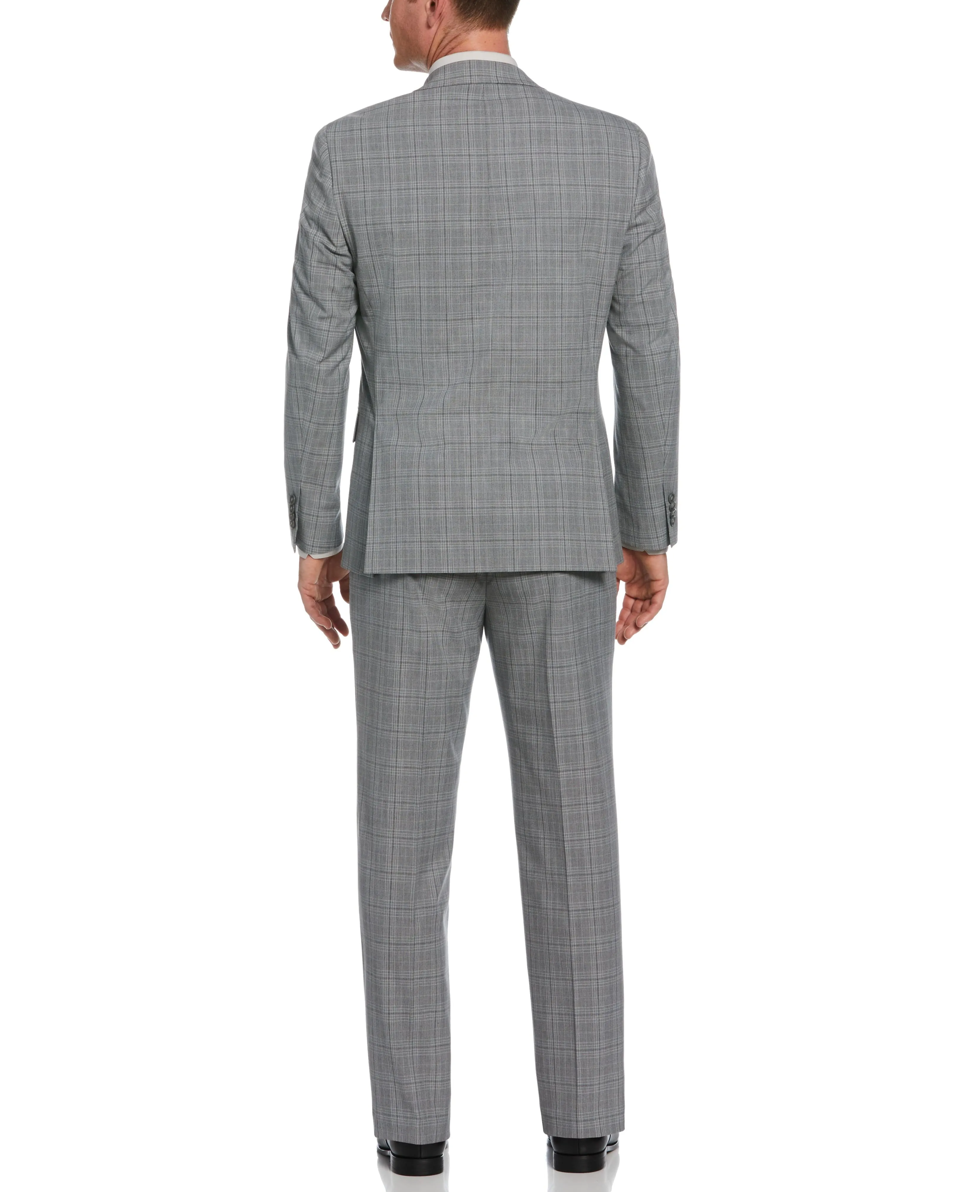 Classic Grey Stretch Plaid Suit