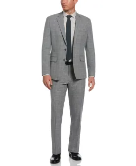 Classic Grey Stretch Plaid Suit