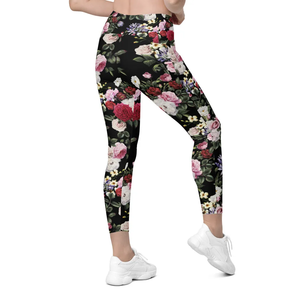 Colorful Roses Leggings with Pockets