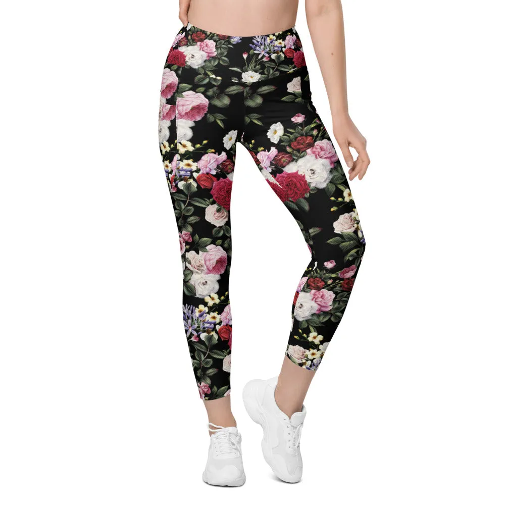 Colorful Roses Leggings with Pockets