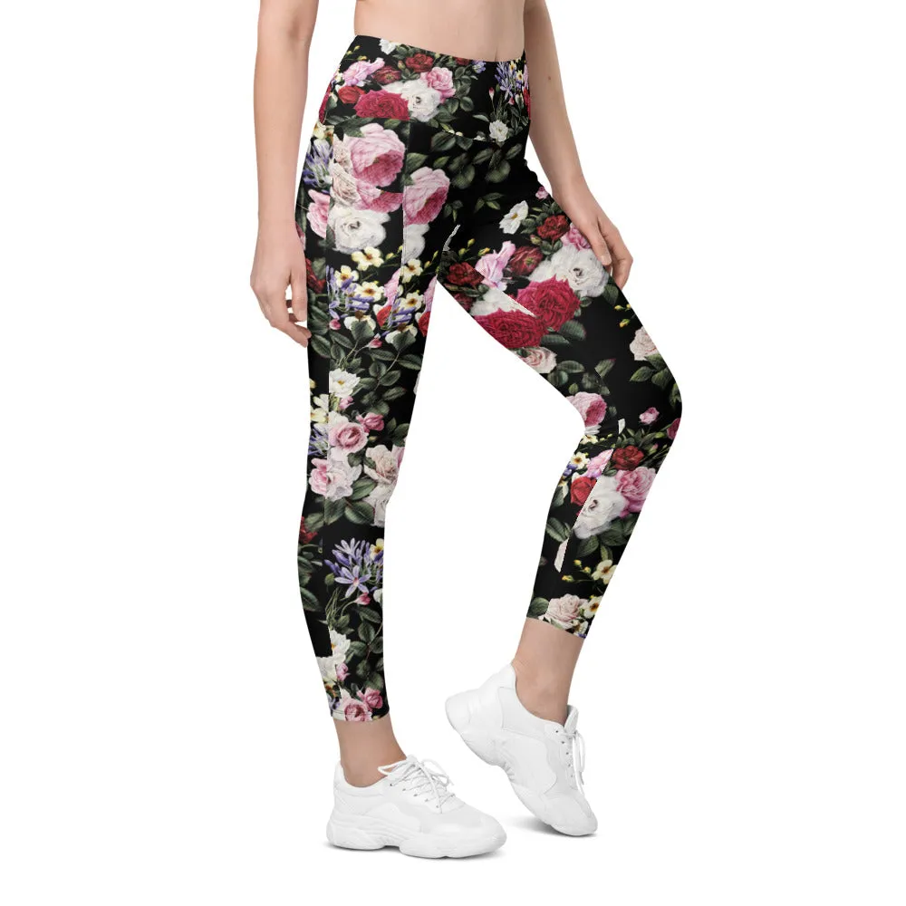 Colorful Roses Leggings with Pockets