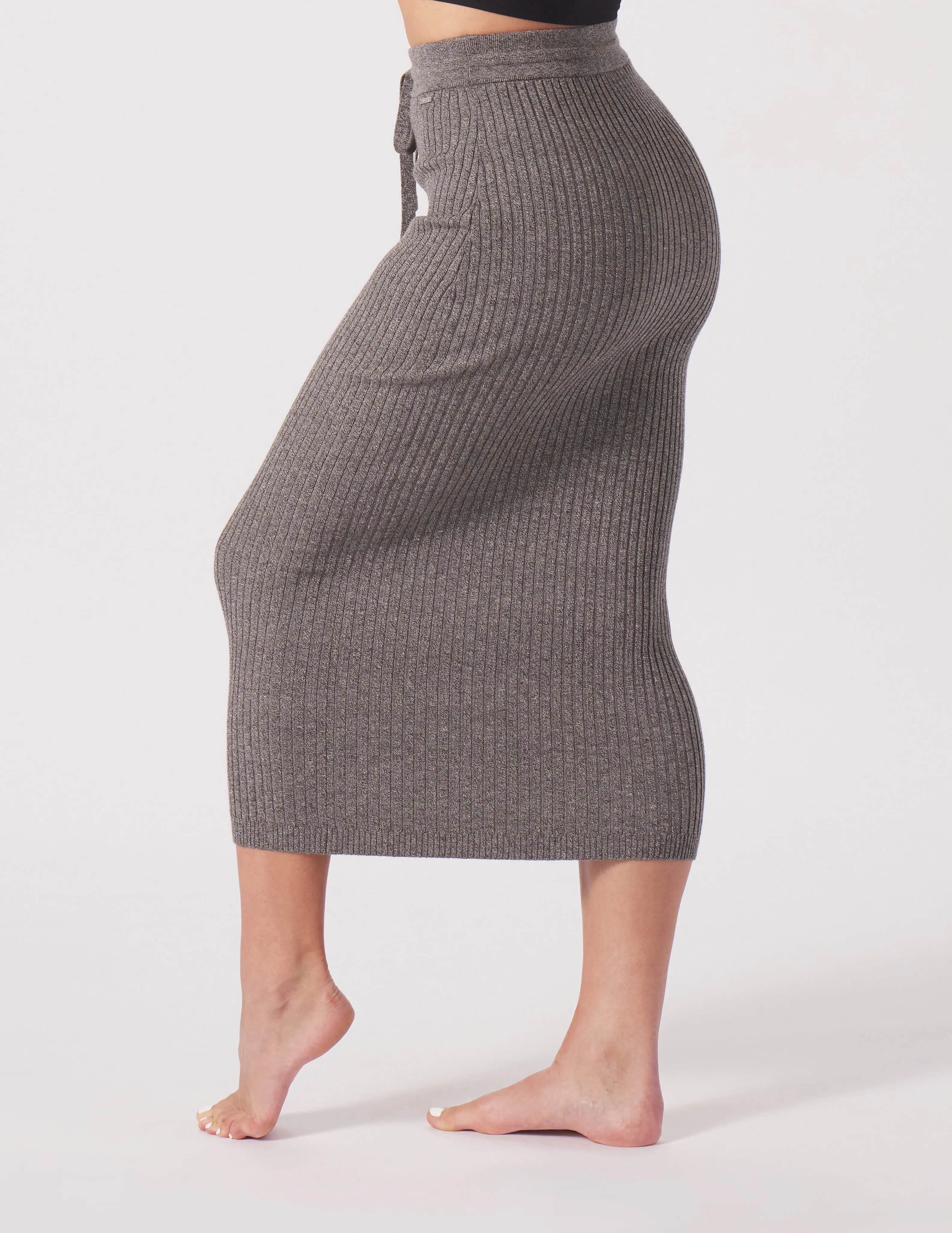 Couture Rib Skirt: Charcoal Heather