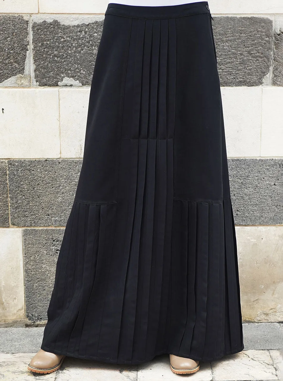 Creative Pleated Maxi Skirt