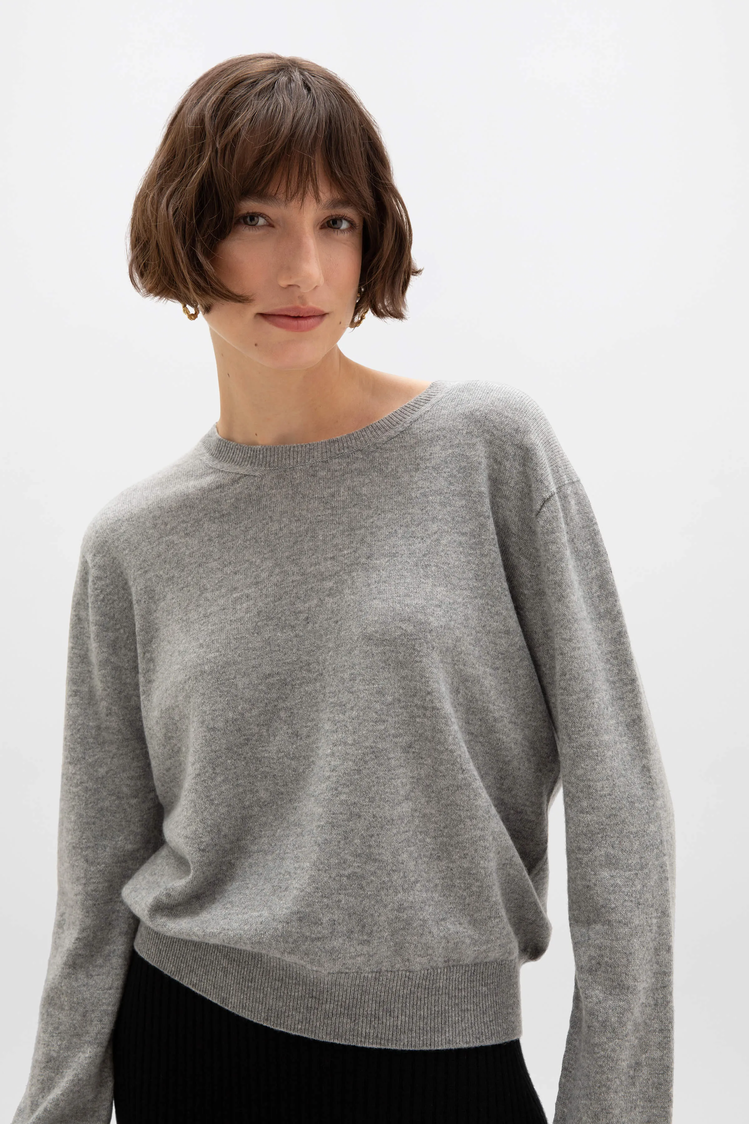 Cropped Cashmere Round Neck