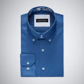 Dark Blue Oxford Cotton Button-down Shirt