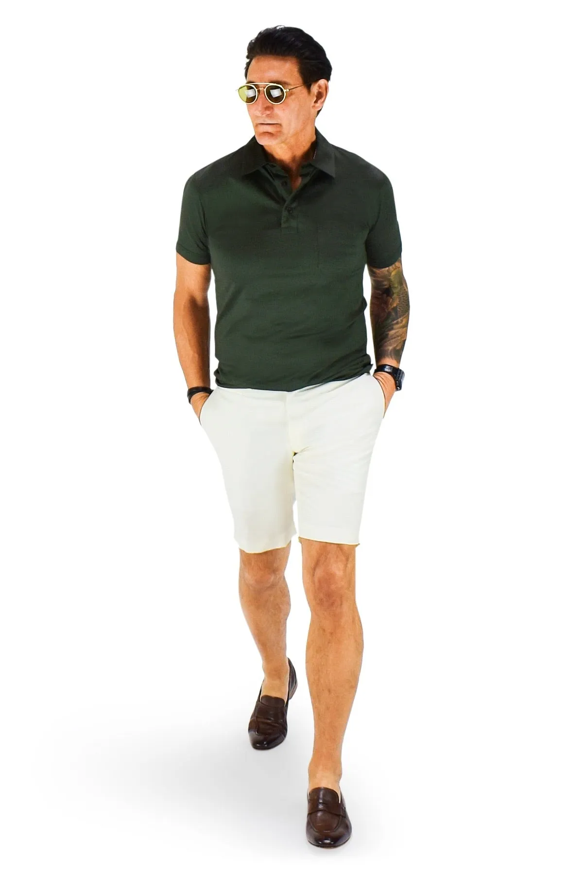 David August Off White Summer Wool Linen Shorts - Cut-to-Order